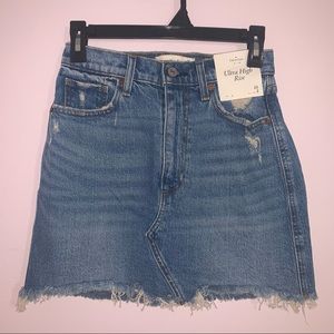 Abercrombie Curve Love Ultra High Denim Mini Skirt